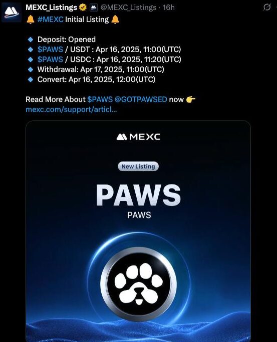 Selling PAWS Tokens
